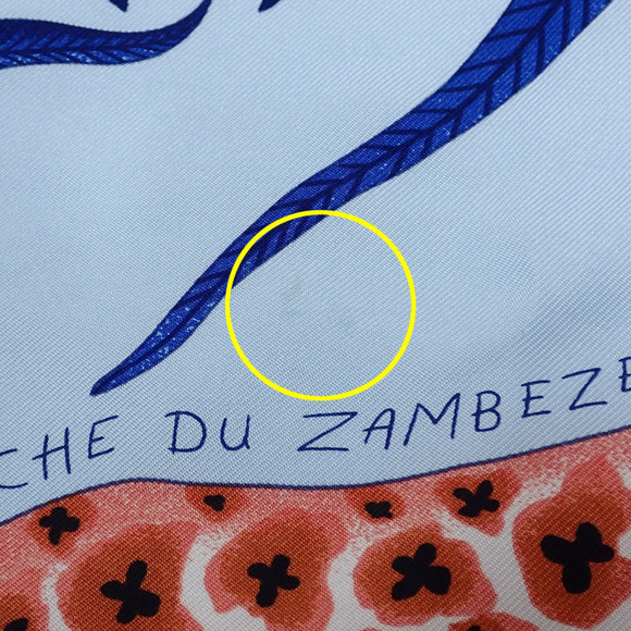 HERMES Blue Silk Scarf - Picture 6 of 9